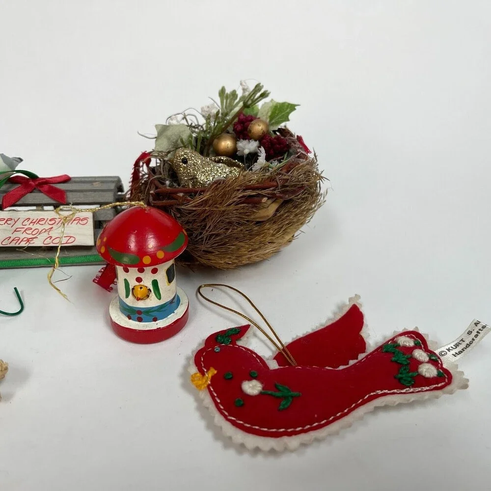 Hallmark‎ Kurt Variety Brands Birds Nest Christmas Tree Ornaments Lot of 7